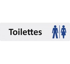 Plaque de porte standard en plexi " Toilettes mixtes "