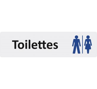 Plaque de porte économique " Toilettes mixtes "