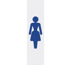 Plaque de porte standard en plexiglass " Logo femme " verticale