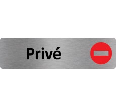 Plaque de porte standard en aluminium " Privé "