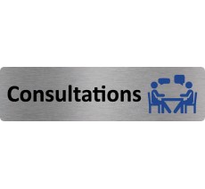 Plaque de porte standard en aluminium " Consultations "