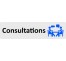 Plaque de porte économique en plexi " Consultations "