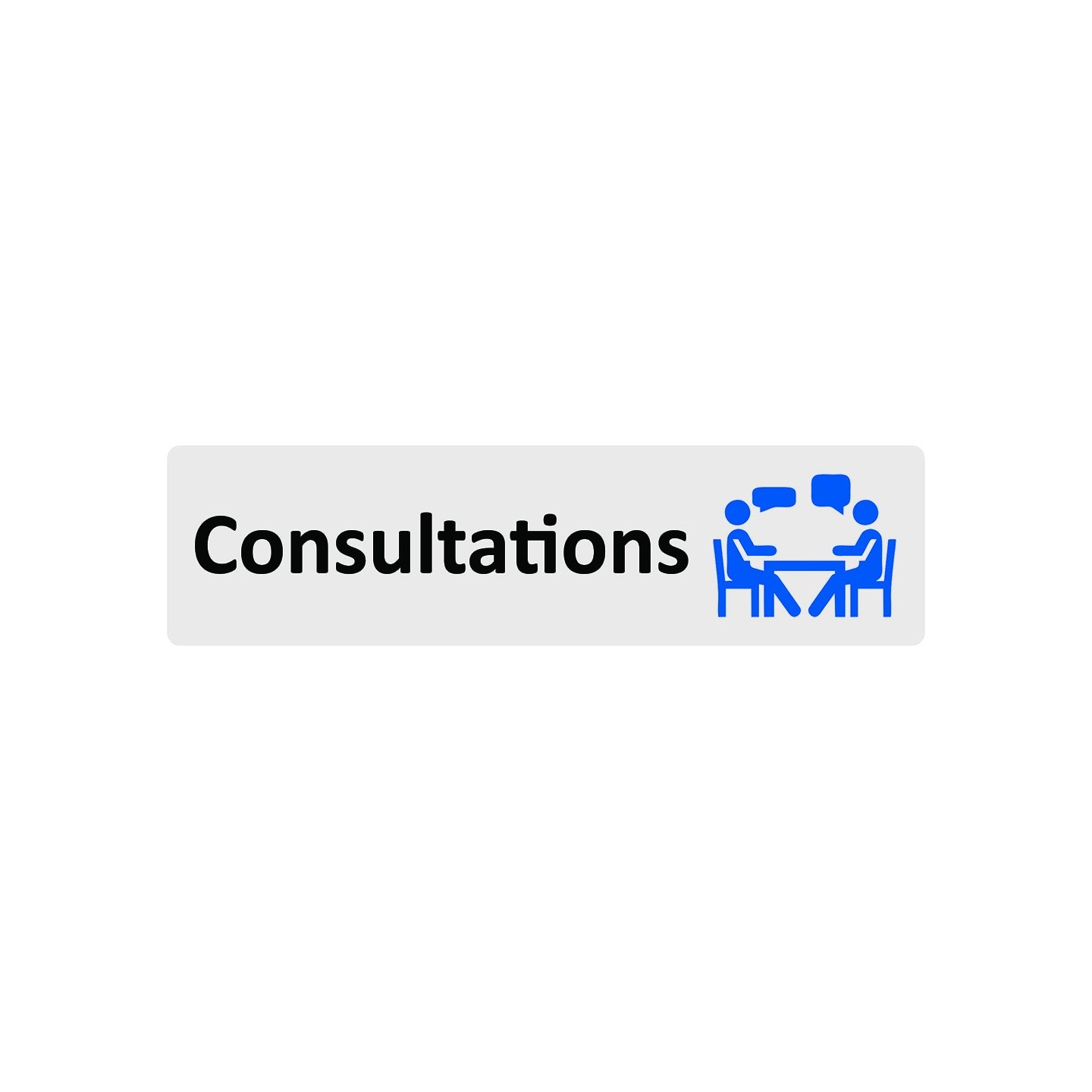 Plaque de porte économique en plexi " Consultations "