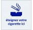 Pictogramme économique en alu " Eteignez votre cigarette ici "