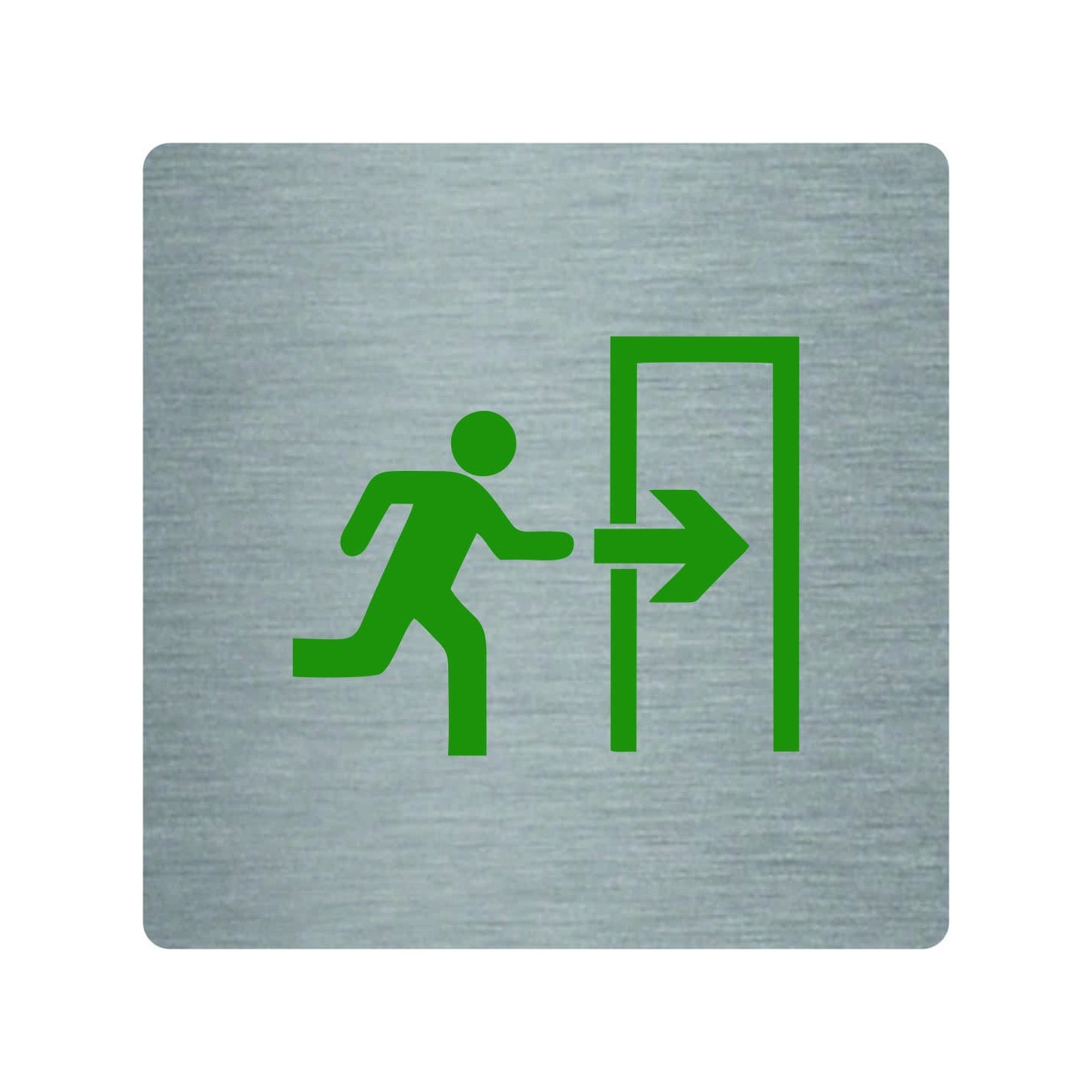 Pictogramme économique en alu " Sortie de secours à droite "