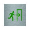 Pictogramme économique en alu " Sortie de secours à droite "