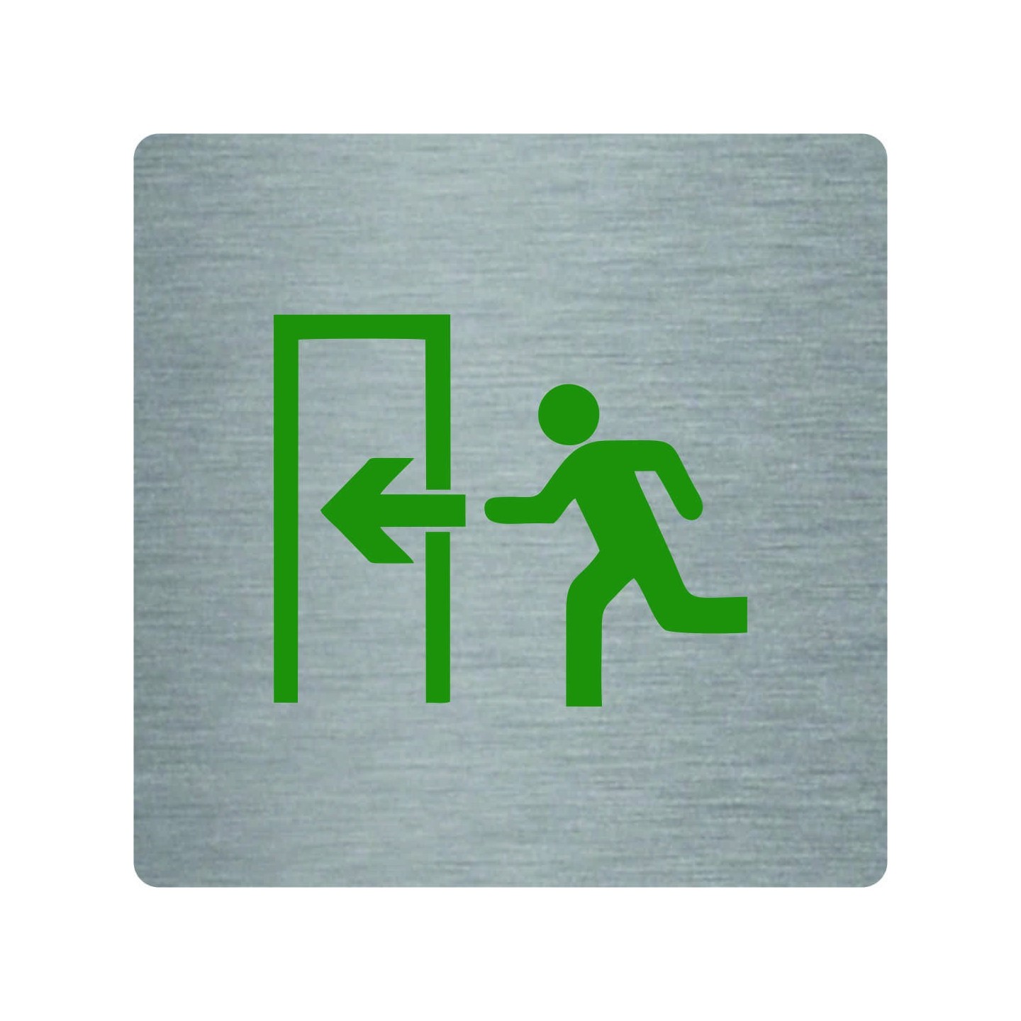 Pictogramme économique en alu " Sortie de secours à gauche "