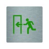 Pictogramme économique en alu " Sortie de secours à gauche "