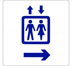 Pictogramme économique en plexi " Ascenseur à droite "
