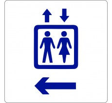 Pictogramme économique en plexi " Ascenseur à gauche "