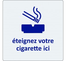 Pictogramme économique en plexi " Eteignez votre cigarette ici "