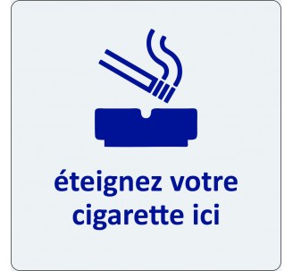 Pictogramme économique en alu " Eteignez votre cigarette ici "