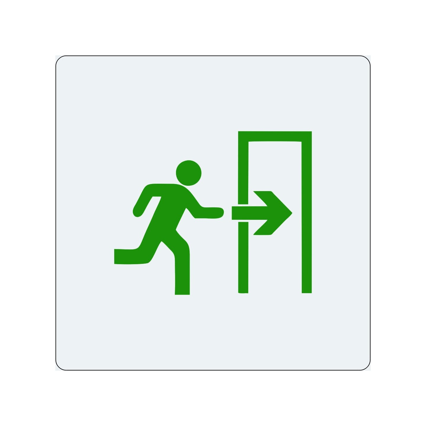 Pictogramme économique en alu " Sortie de secours à droite "