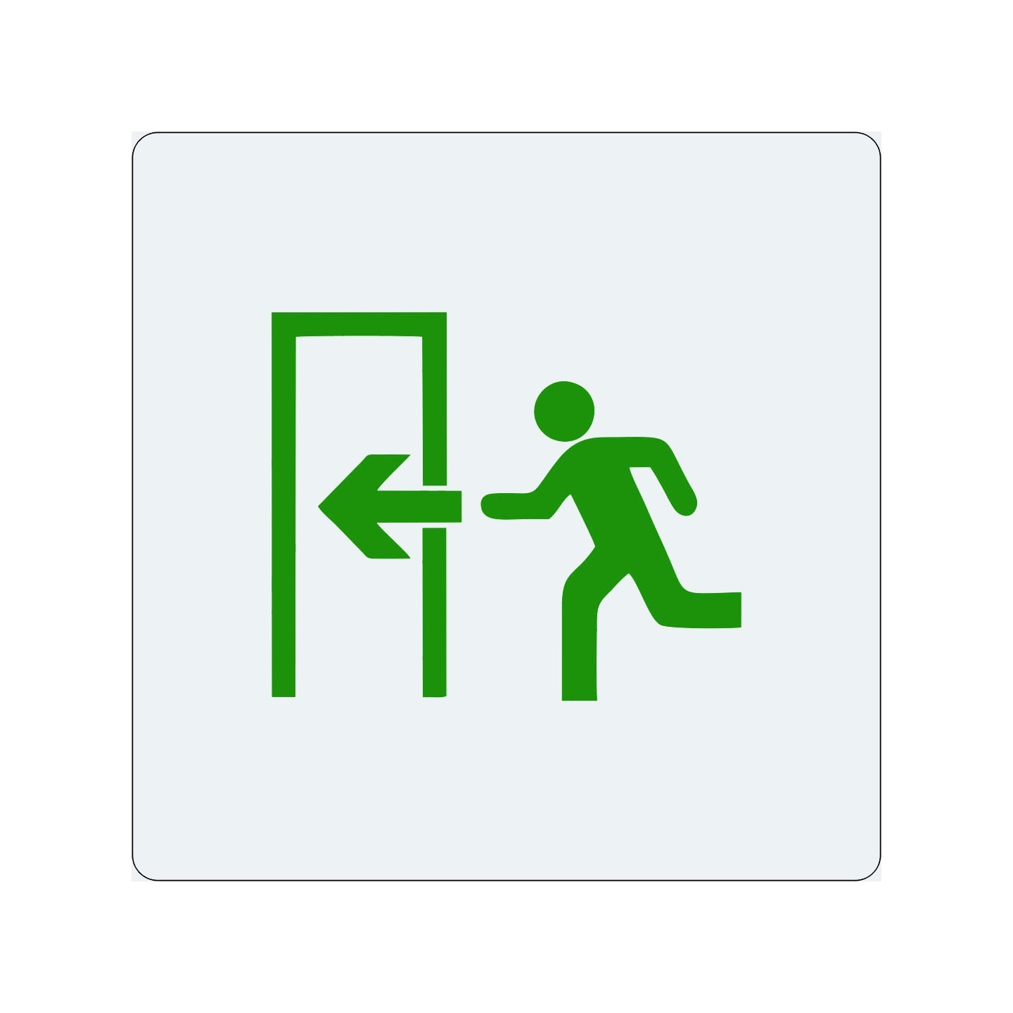 Pictogramme économique en alu " Sortie de secours à gauche "