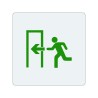 Pictogramme économique en alu " Sortie de secours à gauche "