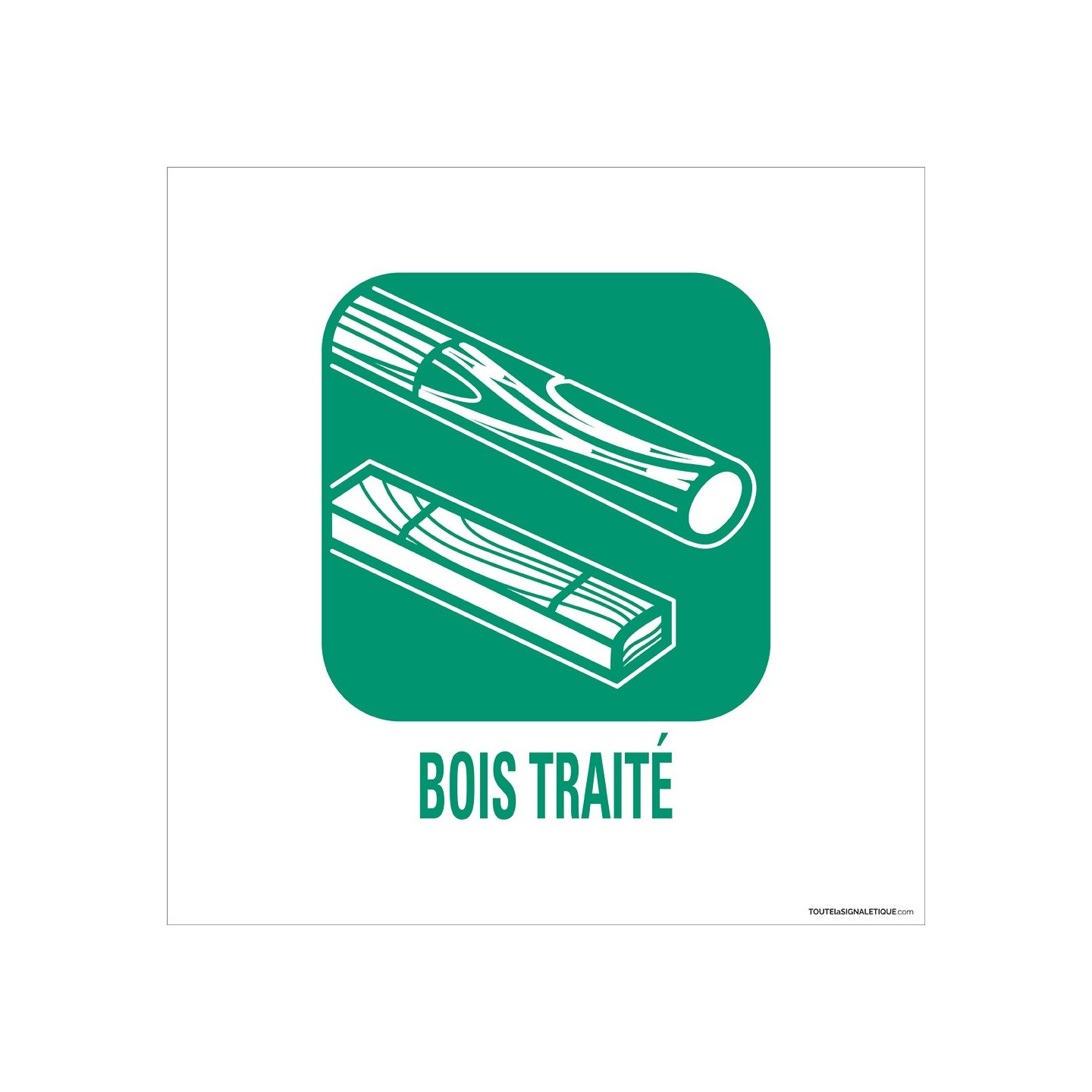 Panneau de déchetterie Bois traité en aluminium