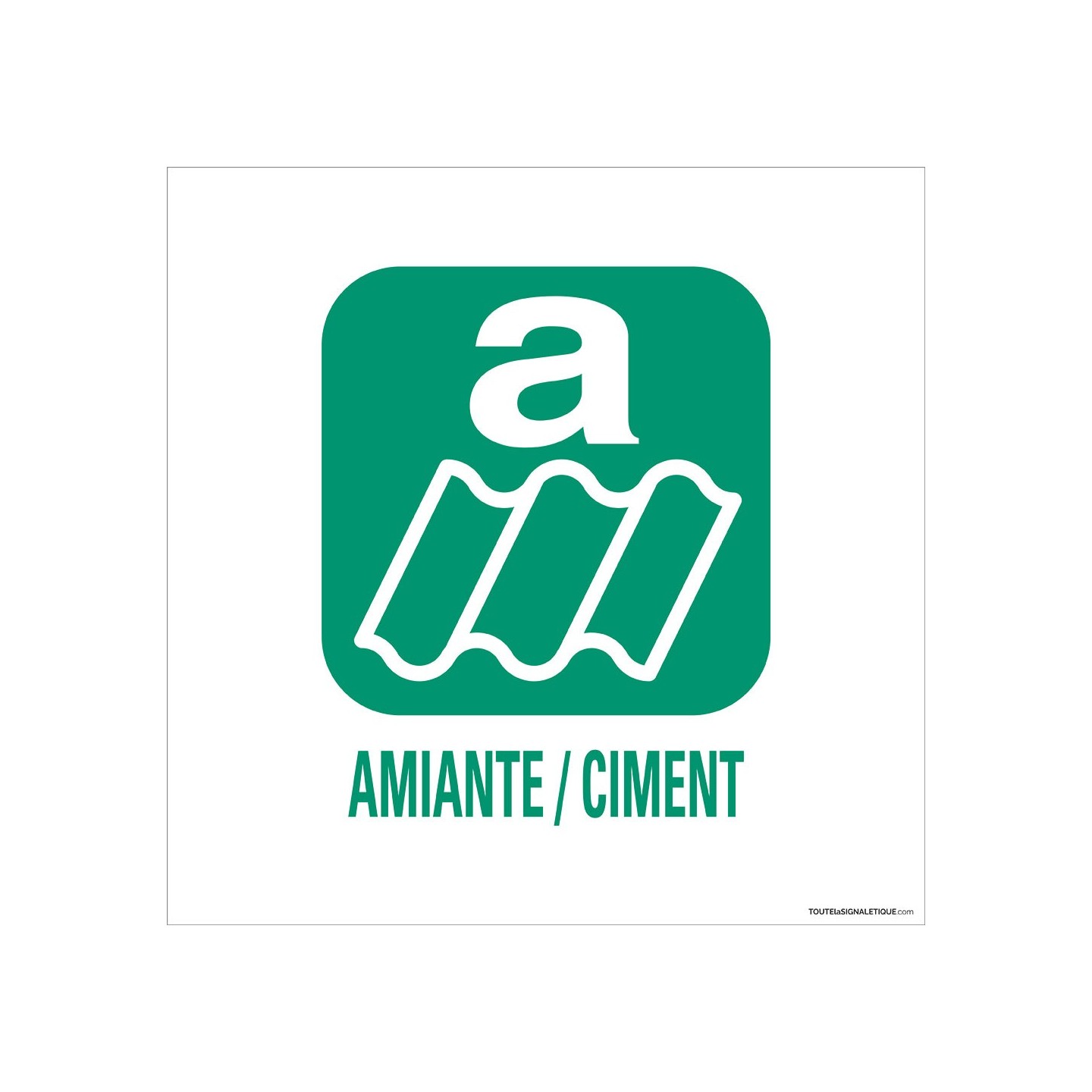 Panneau de déchetterie Amiante, ciment en aluminium