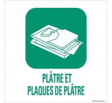 Panneau de déchetterie conforme aux normes "Plâtre-Plaques de plâtre"