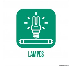 Panneau de déchetterie conforme aux normes "Lampes"