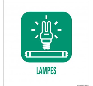 Panneau de déchetterie conforme aux normes "Lampes"