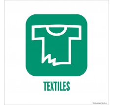 Panneau de déchetterie conforme aux normes "Textiles"