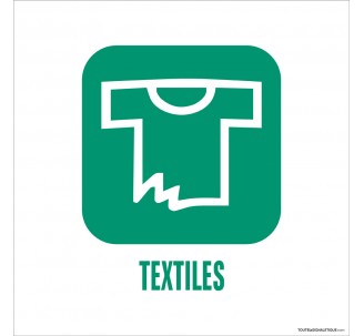 Panneau de déchetterie conforme aux normes "Textiles"