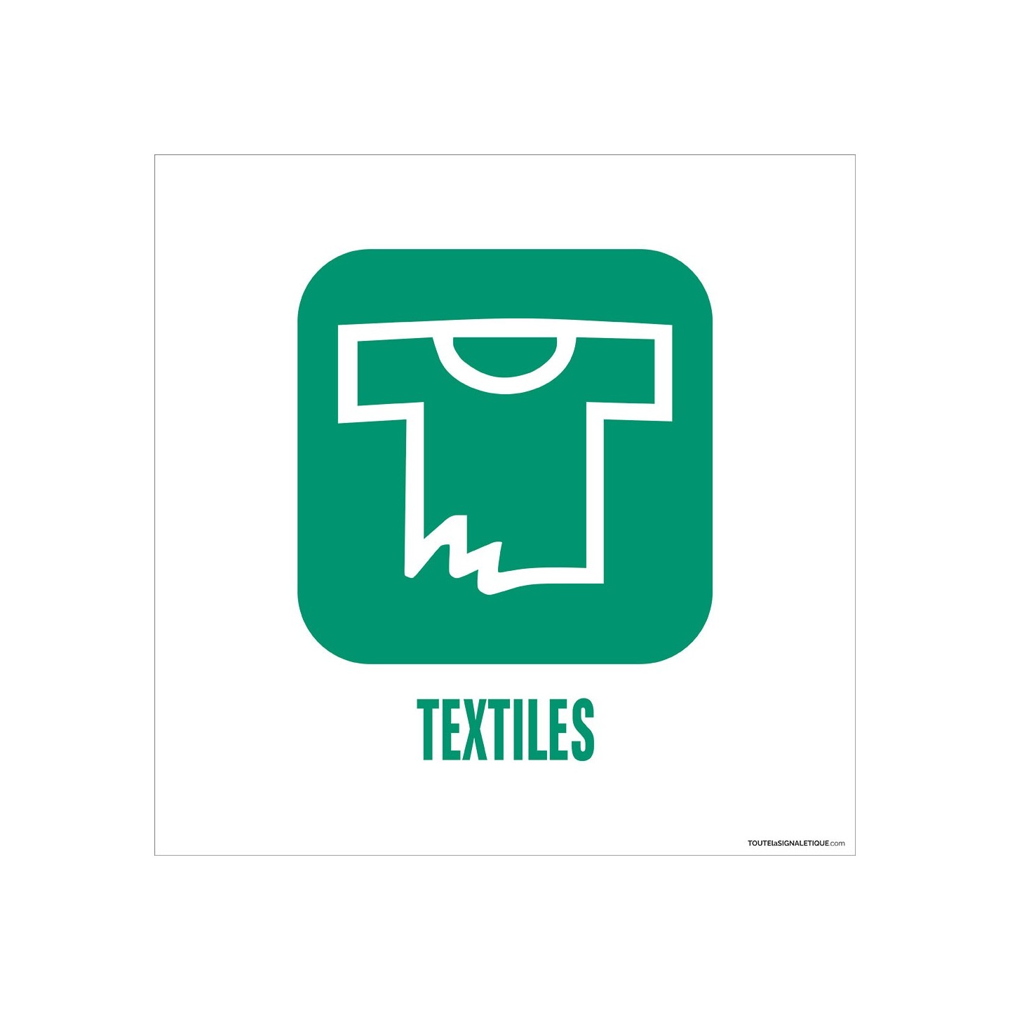 Panneau de déchetterie Textiles en aluminium