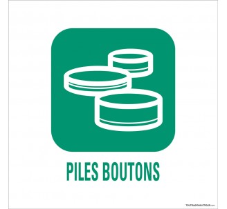 Panneau de déchetterie conforme aux normes "Piles boutons"