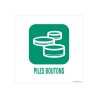 Panneau de déchetterie Piles boutons en aluminium