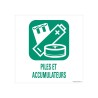 Panneau de déchetterie Piles et accumulateurs en aluminium