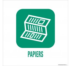 Panneau de déchetterie conforme aux normes "Papiers"