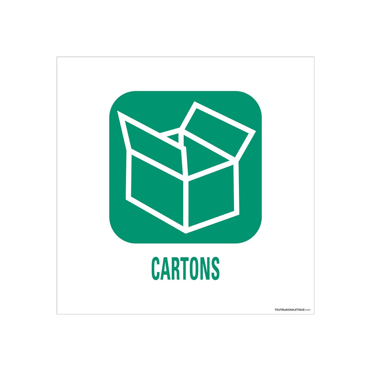 Panneau de déchetterie Cartons en aluminium