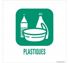 Panneau de déchetterie conforme aux normes "Plastiques"