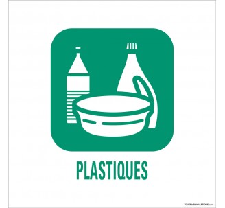 Panneau de déchetterie conforme aux normes "Plastiques"