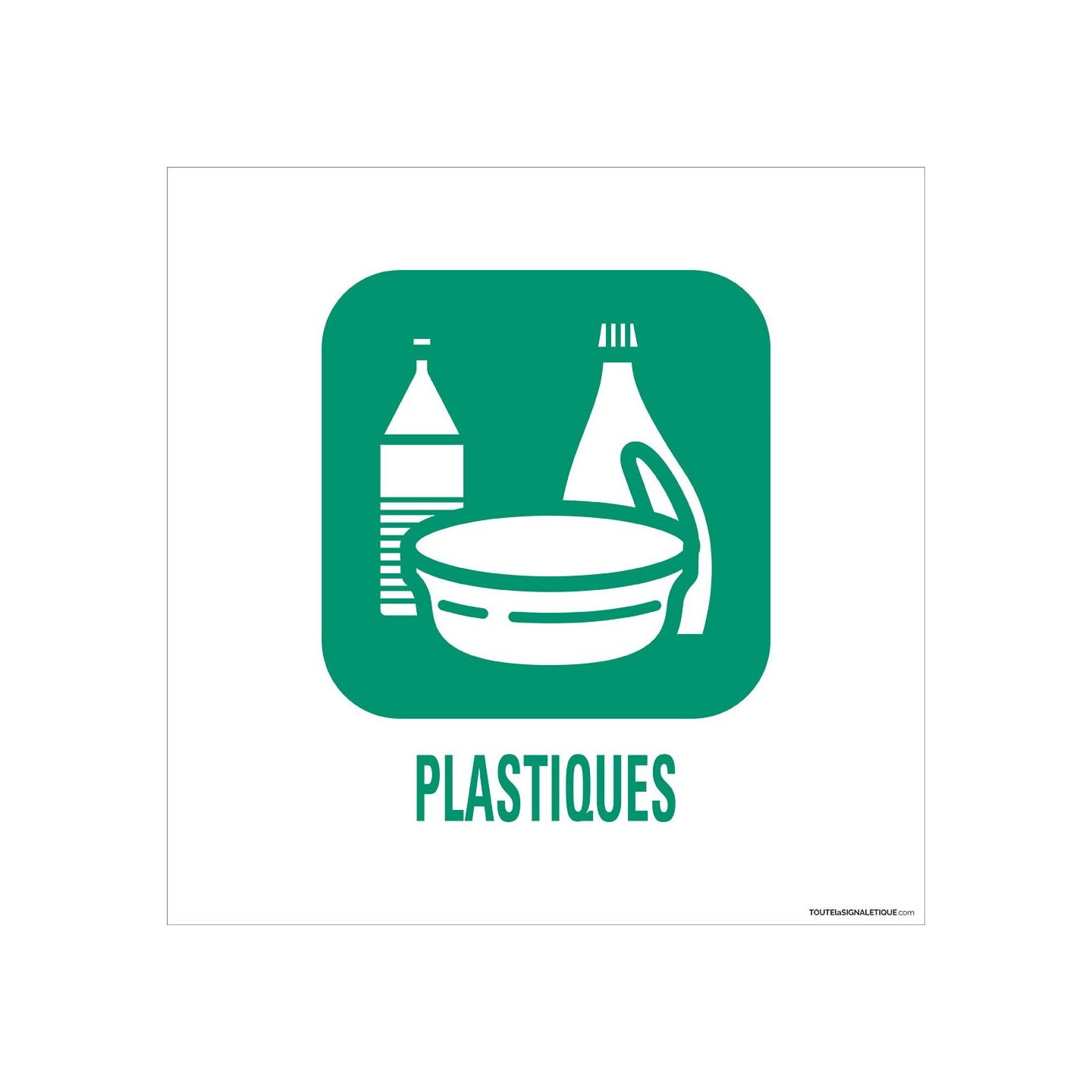 Panneau de déchetterie Plastiques en aluminium