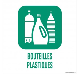 Panneau de déchetterie conforme aux normes "Bouteilles plastiques"