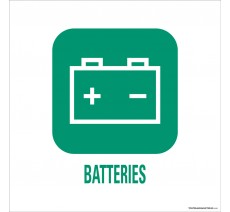 Panneau de déchetterie conforme aux normes "Batteries"