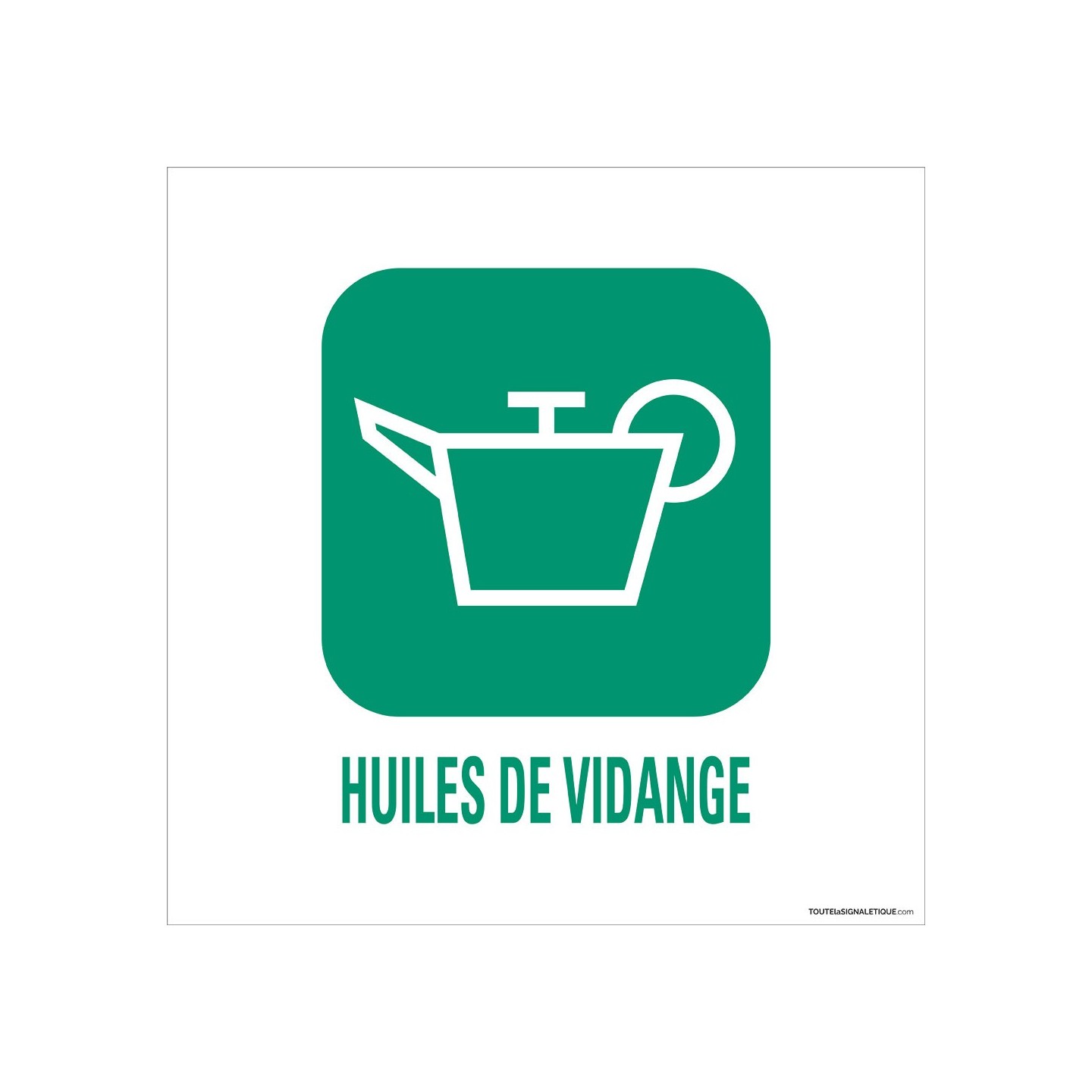 Panneau de déchetterie Huiles de vidange en aluminium
