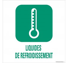 Panneau de déchetterie conforme aux normes "Liquides de refroidissement"