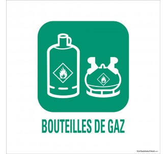 Panneau de déchetterie conforme aux normes "Bouteilles de gaz"