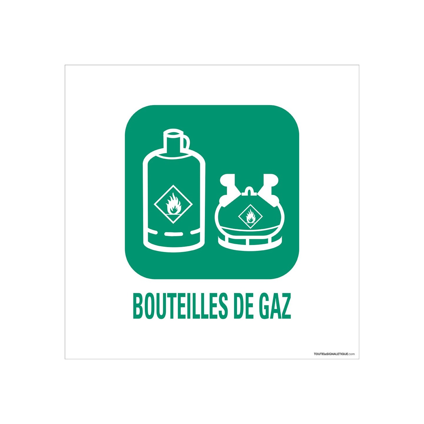 Panneau de déchetterie Bouteilles de gaz