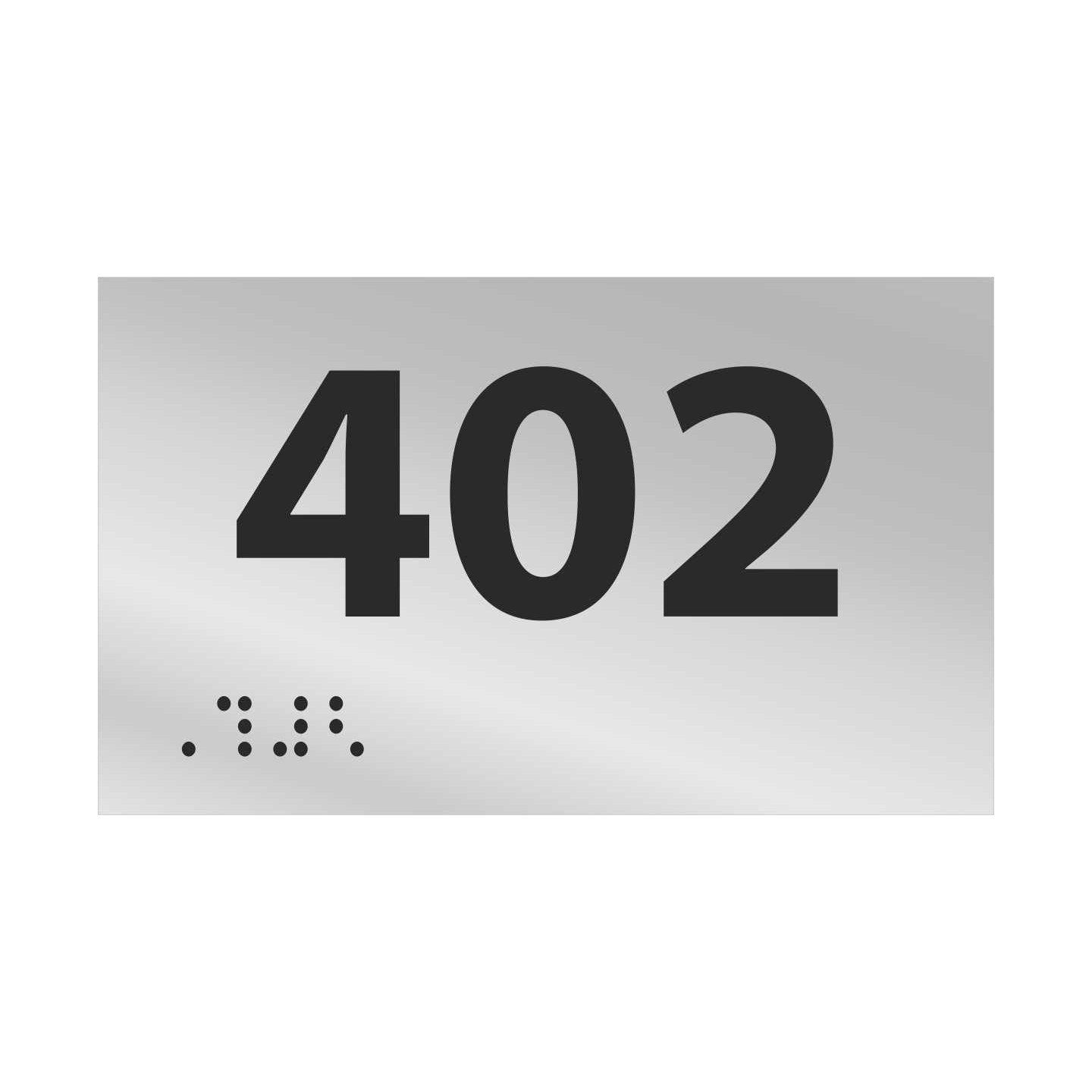 Numéro de chambre en relief / braille PVC argent