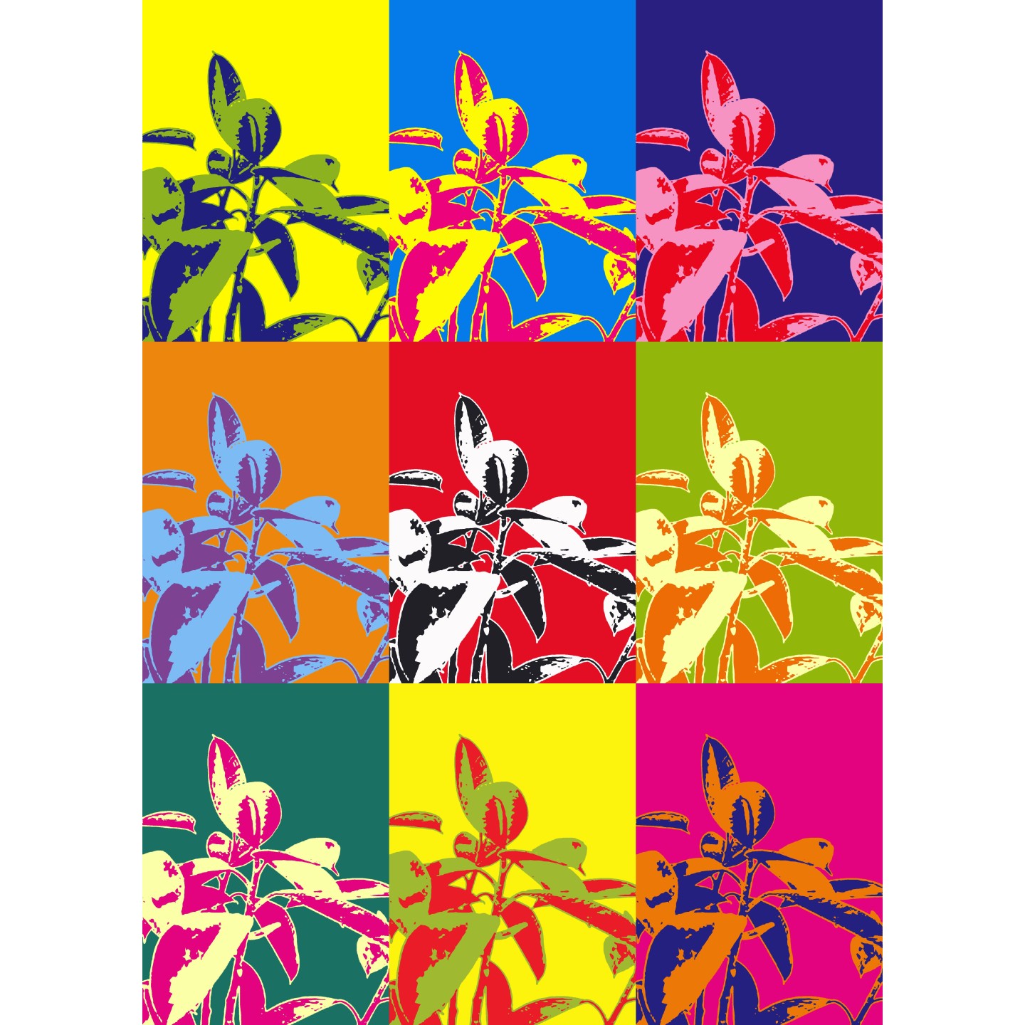 Plante avec filtre Andy Warhol