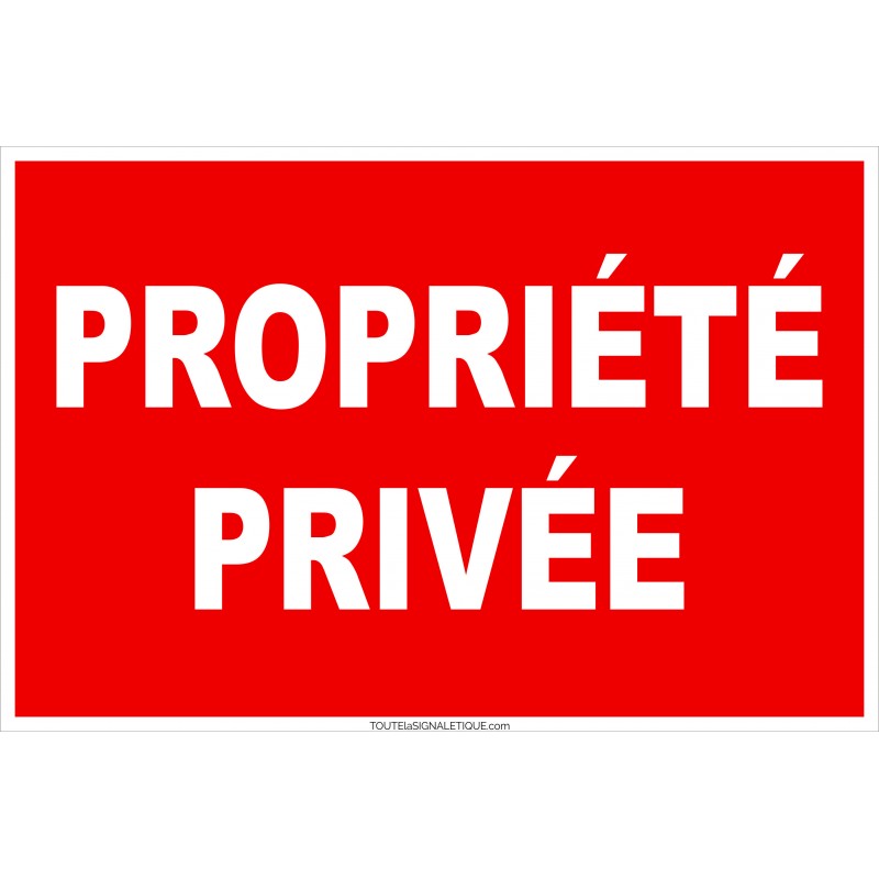 Plaque propriété privée en aluminium