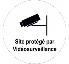 Panneau PVC rigide "Site protégé par vidéosurveillance"