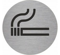 Plaque porte alu ou pvc picto rond "Cigarette"