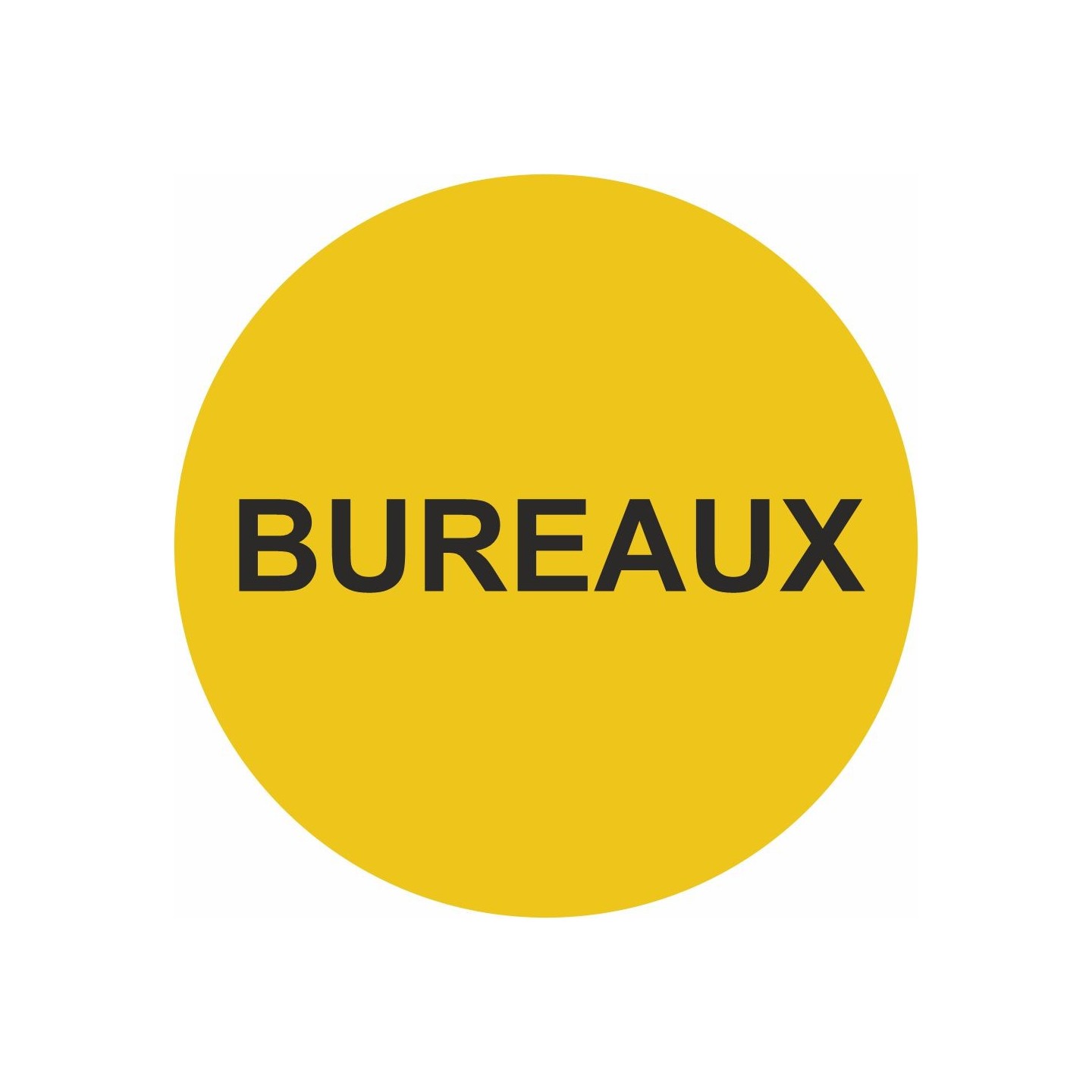 Plaque porte picto rond "bureaux"