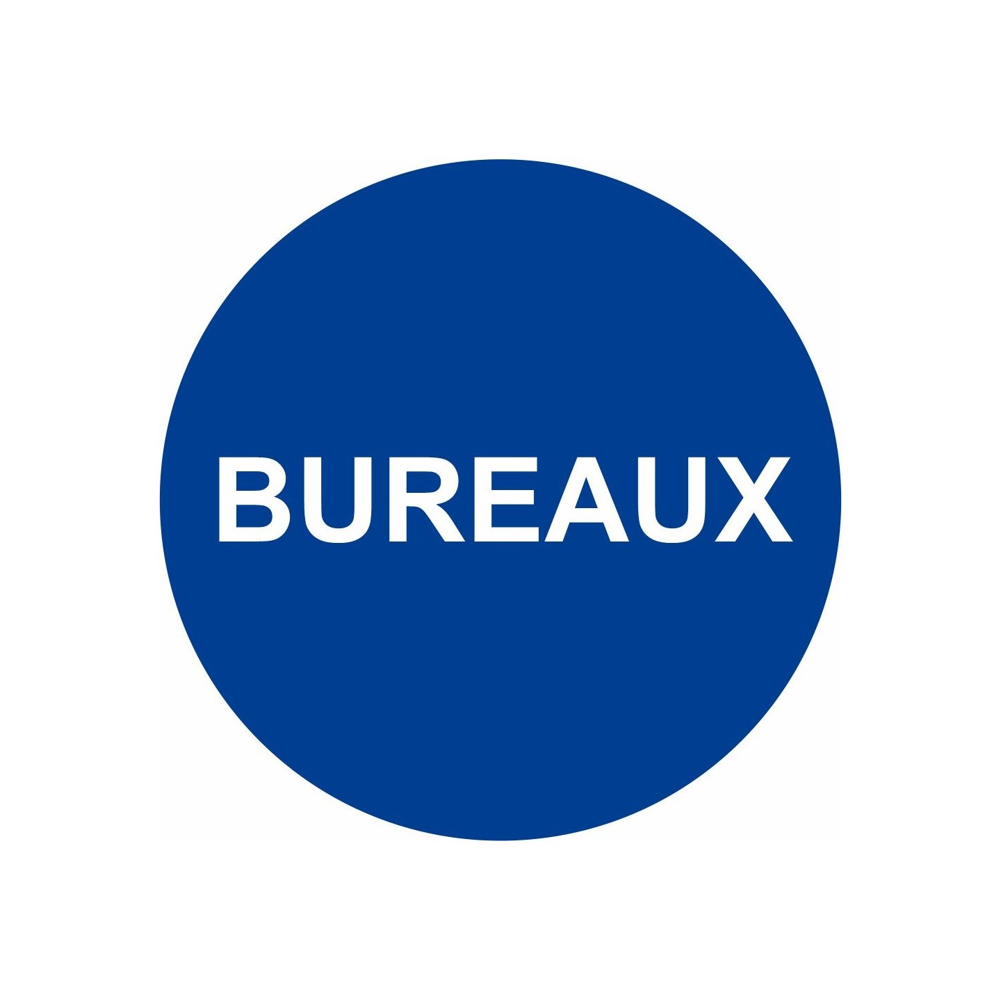 Plaque porte picto rond "bureaux"