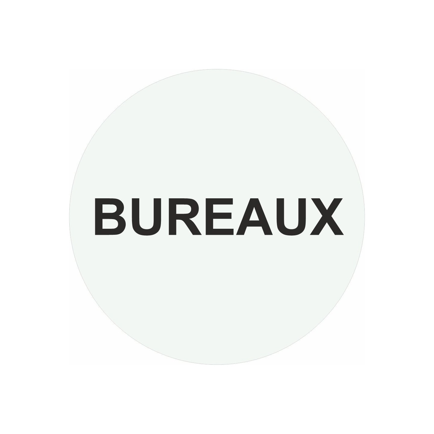Plaque porte picto rond "bureaux"