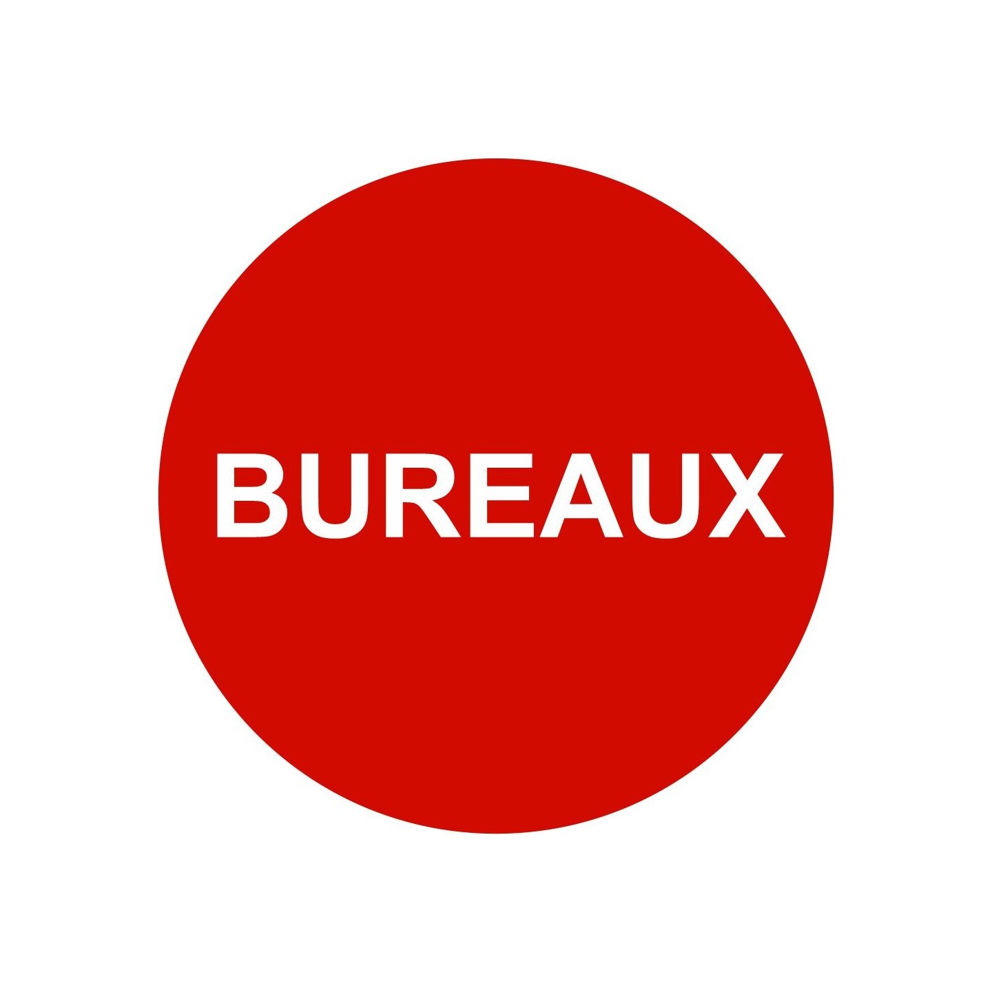 Plaque porte picto rond "bureaux"